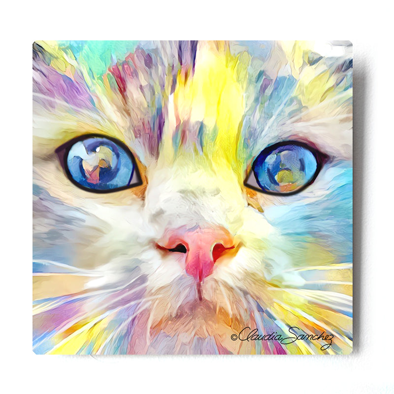 Gunner's Eyes Aluminum Cat Art Print