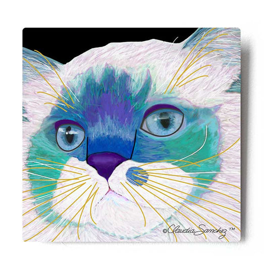 Juliette's Face Cat Art Print by Claudia Sanchez, Claudia's Cats Collection