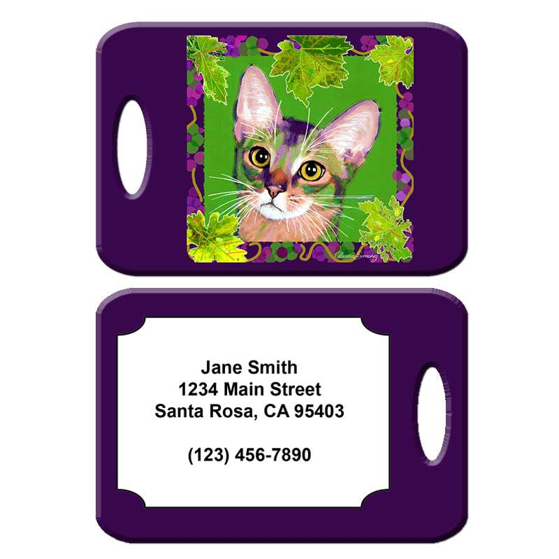 Kauhi, Prince of Grapes - Cat Art Luggage Tag by Claudia Sanchez