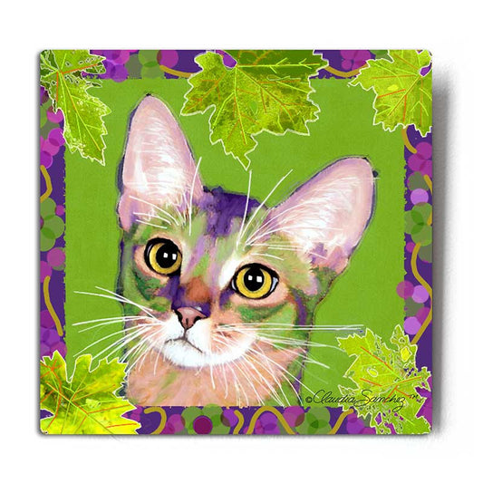 Kauhi, Prince of Grapes (Spring) Aluminum Cat Art Print by Claudia Sanchez, Claudia's Cats Collection
