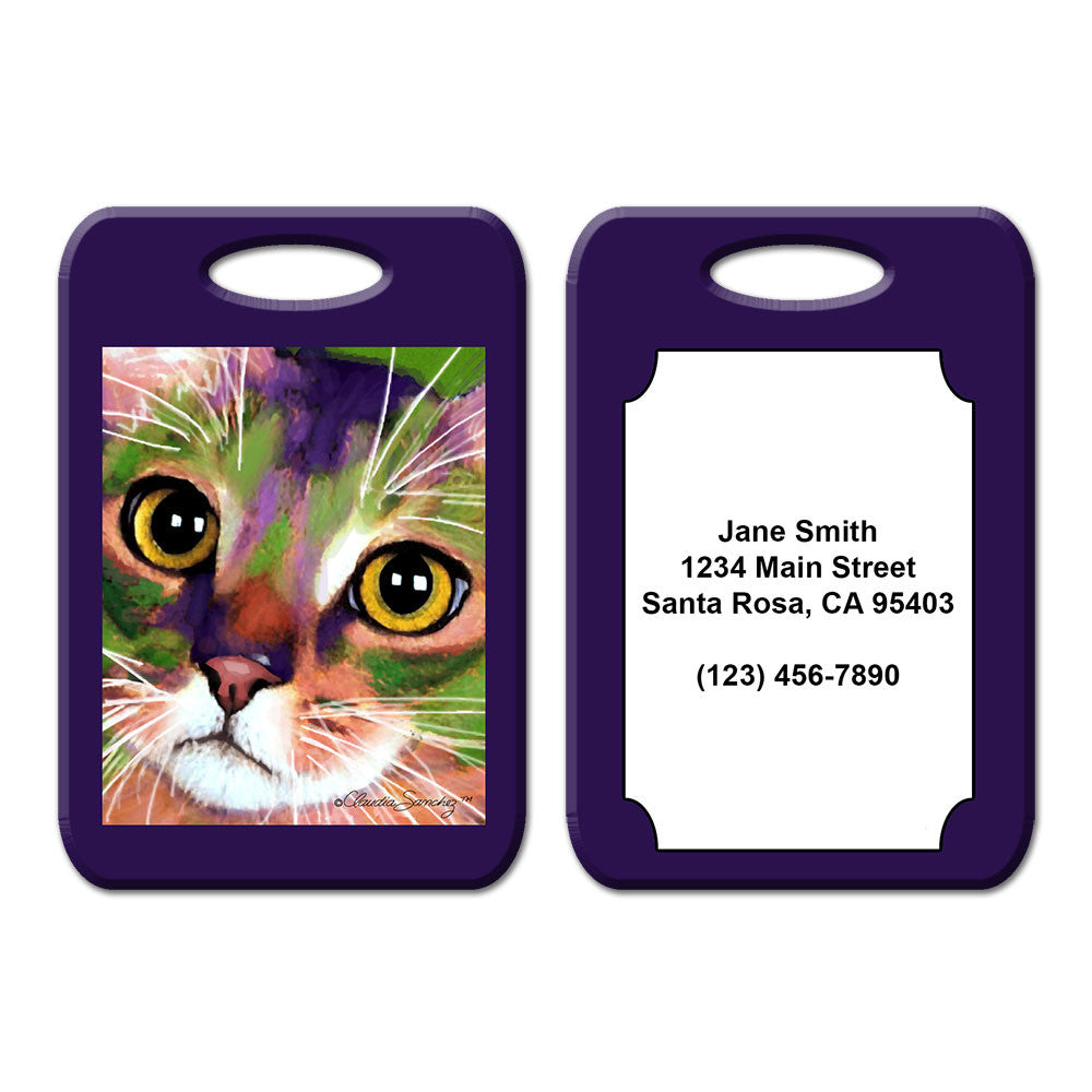 Kauhi Eyes Cat Art Luggage Tag by Claudia Sanchez