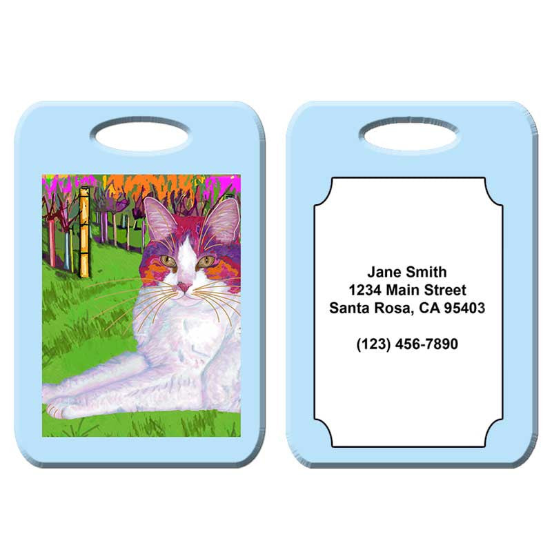 Moocher in Butler Vineyards - Cat Art Luggage Tag by Claudia Sanchez