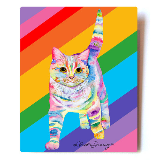Morris Gay Pride Aluminum Cat Art Print, 8x10"