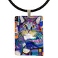 Napper Mother of Pearl Cat Art Pendant Necklace by Claudia Sanchez, Claudia's Cats Collection