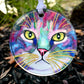 Napper Eyes Acrylic Cat Art Ornament by Claudia Sanchez