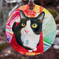 Pinto Acrylic Cat Art Ornament by Claudia Sanchez