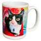 Pinto Black and White Cat art mug by Claudia Sanchez