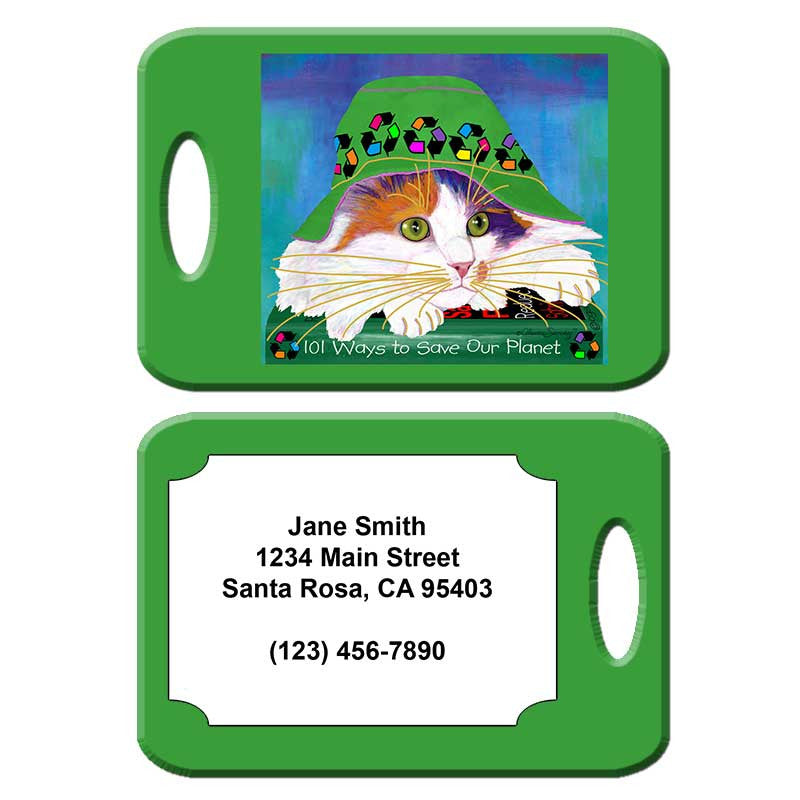 Sabrina, EcoCat - Cat Art Luggage Tag by Claudia Sanchez