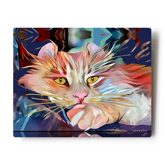 Simba's Gaze Aluminum Cat Art Print, 8x10" by Claudia Sanchez