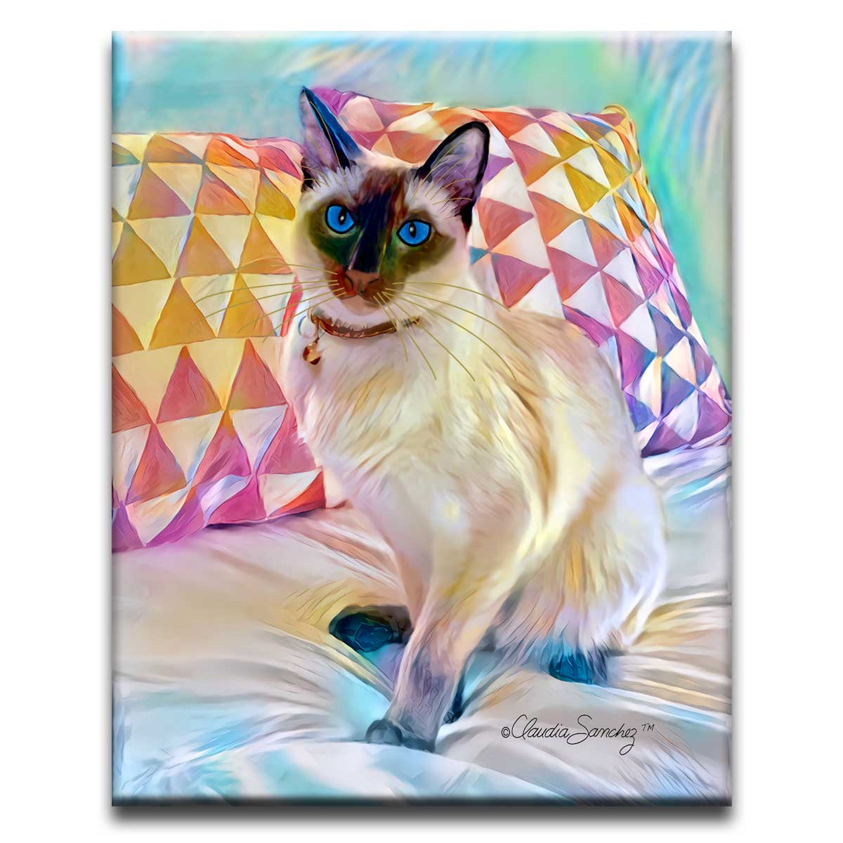 Solomon 8x10" Decorative Ceramic Cat Art Tile by Claudia Sanchez