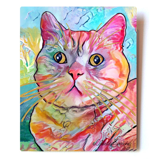 Spotty Aluminum Cat Art Print, 8x10"