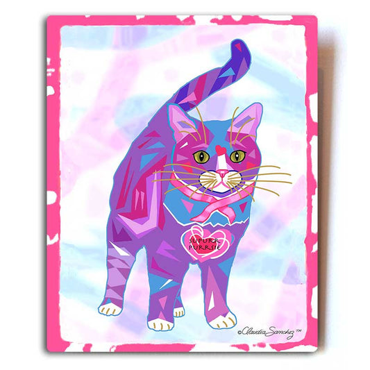Supurr Purrsie Aluminum Cat Art Print, 8x10" by Claudia Sanchez, Cats for the Cure