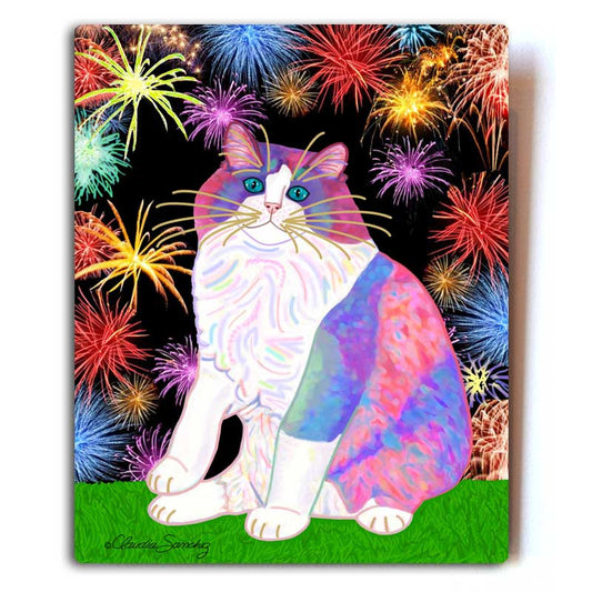 Zapata's Celebration Time Ragdoll Cat Art by Claudia Sanchez
