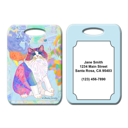 Zapata's World Cat Art Luggage Tag by Claudia Sanchez